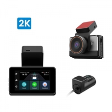 DVR Видеорегистратор P83 с 2 камери – 2K + AHD 1080p, GPS + Beidou (двойна сателитна система), 3" IPS, 4G, Wi‑Fi Hotspot, CloudSpirit Live View/Remote, Two‑Way Talkie, G‑Sensor, 24H Parking, microSD до 512GB, 12–24V (с адаптер)